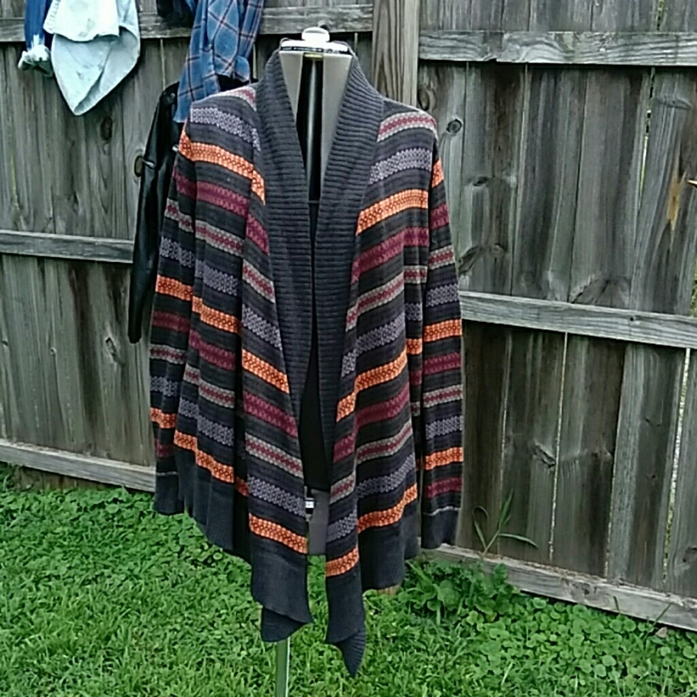Oversized Vintage 80s Striped Cardigan Sweater